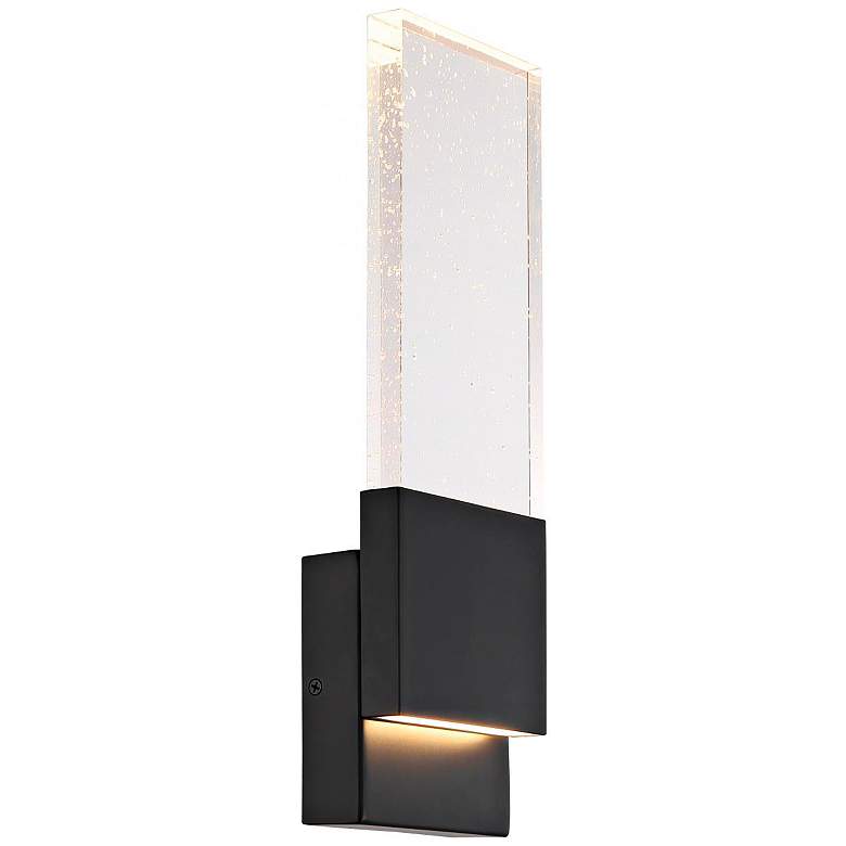 Image 6 Ellusion; LED Large Wall Sconce; 13W; Matte Black Finish with Seeded Glass more views
