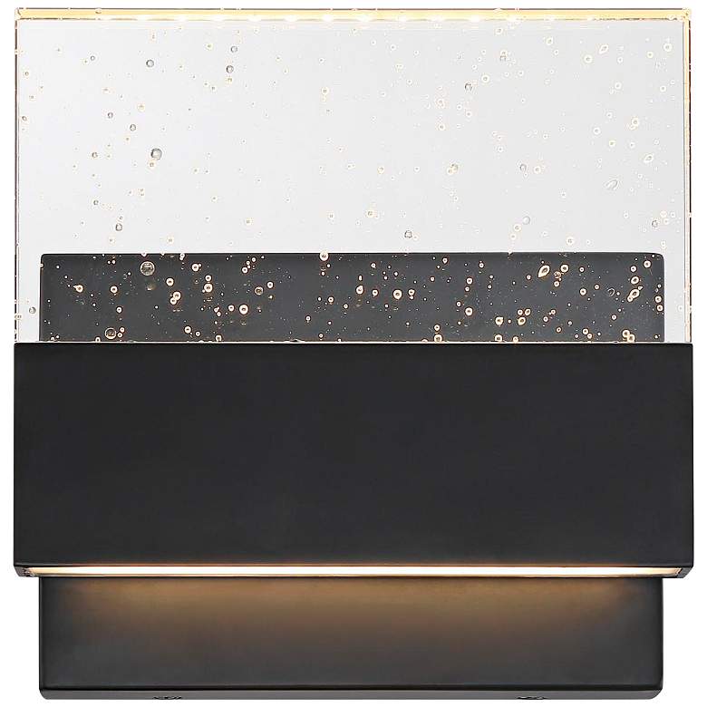 Image 1 Ellusion; LED Medium Wall Sconce; 15W; Matte Black Finish with Seeded Glass