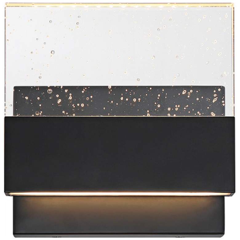 Image 4 Ellusion; LED Medium Wall Sconce; 15W; Matte Black Finish with Seeded Glass more views