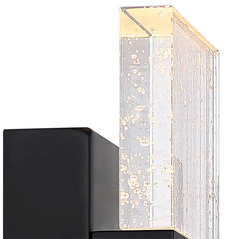 Image 2 Ellusion; LED Small Wall Sconce; 15W; Matte Black Finish with Seeded Glass more views