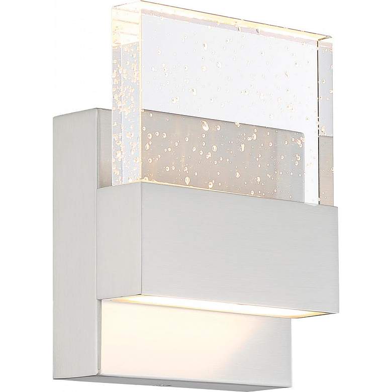 Image 5 Ellusion; LED Wall Sconce; 15W; Polished Nickel Finish with Seeded Glass more views