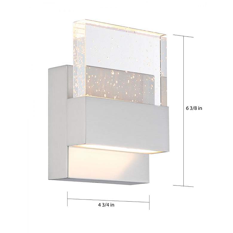 Image 6 Ellusion; LED Wall Sconce; 15W; Polished Nickel Finish with Seeded Glass more views