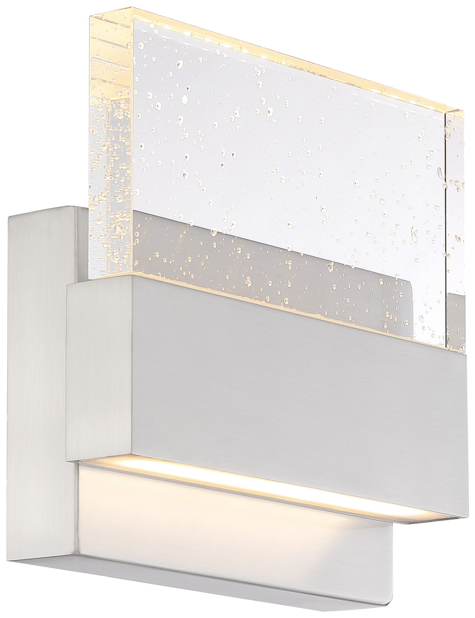 Image 3 Ellusion; LED Wall Sconce; 15W; Polished Nickel Finish with Seeded Glass more views