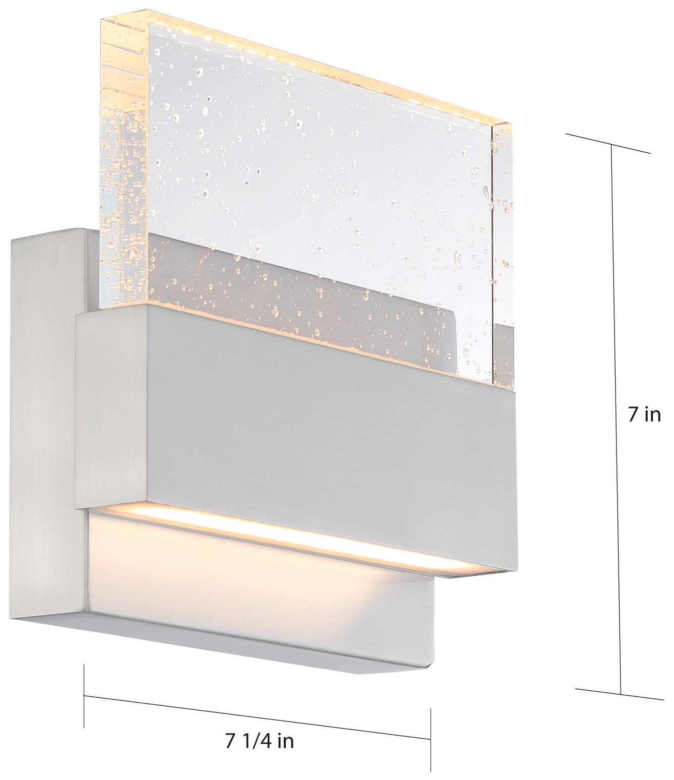 Image 5 Ellusion; LED Wall Sconce; 15W; Polished Nickel Finish with Seeded Glass more views