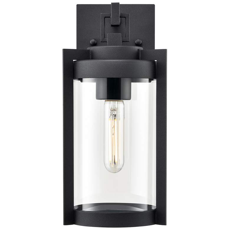 Image 1 Ellway 12 1/2" High Textured Black Outdoor Wall Light