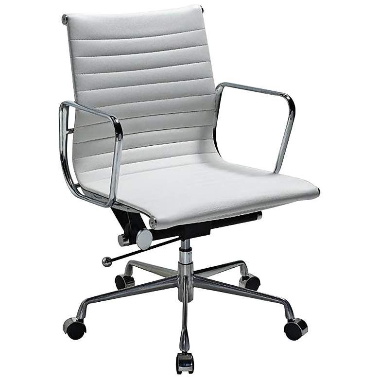 Image 1 Ellwood White Mid-Back Adjustable Office Chair