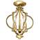 Ellyn 11" Wide Natural Brass 3-Light Ceiling Light