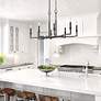 6_Ellyn 35 1/4"W Matte Black 8-Light Linear Island Pendant more views