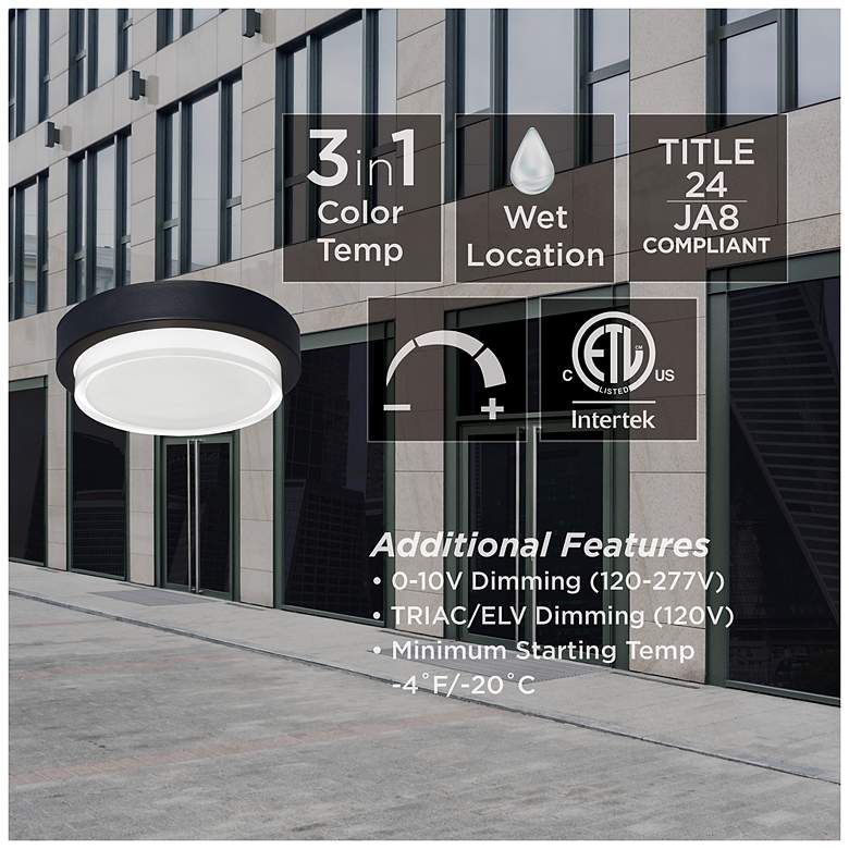 Image 7 Elm 11" LED Outdoor Flush Mount more views