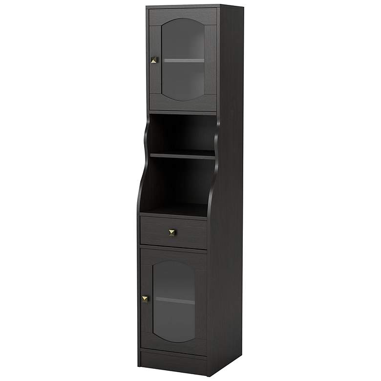 Image 2 Elm 15 3/4" Wide Espresso Wood 1-Drawer Accent Bookcase