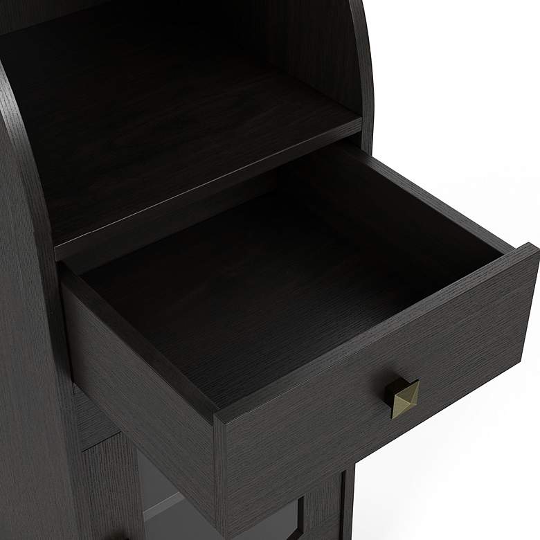 Image 3 Elm 15 3/4" Wide Espresso Wood 1-Drawer Accent Bookcase more views