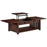 7_Elm 46" Wide Dark Oak 2-Drawer Coffee Table with Lift-Top more views