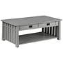 2_Elm 46"W Antique Gray 2-Drawer Coffee Table with Lift-Top