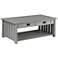 Elm 46"W Antique Gray 2-Drawer Coffee Table with Lift-Top