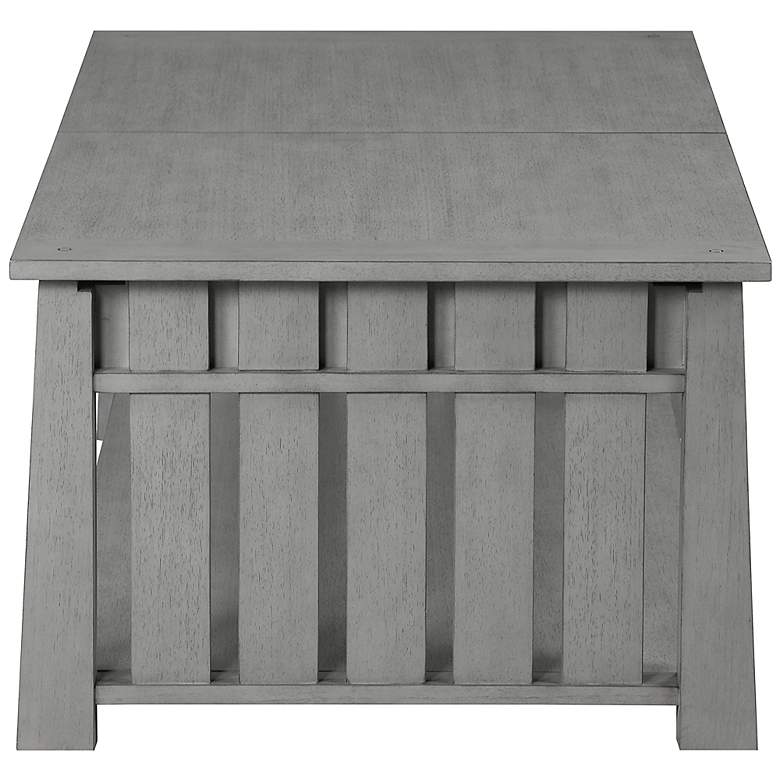 Image 3 Elm 46"W Antique Gray 2-Drawer Coffee Table with Lift-Top more views