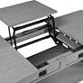5_Elm 46"W Antique Gray 2-Drawer Coffee Table with Lift-Top more views