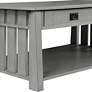 6_Elm 46"W Antique Gray 2-Drawer Coffee Table with Lift-Top more views