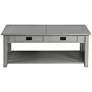 7_Elm 46"W Antique Gray 2-Drawer Coffee Table with Lift-Top more views
