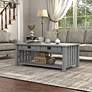 Elm 46"W Antique Gray 2-Drawer Coffee Table with Lift-Top