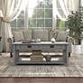 Elm 46"W Antique Gray 2-Drawer Coffee Table with Lift-Top