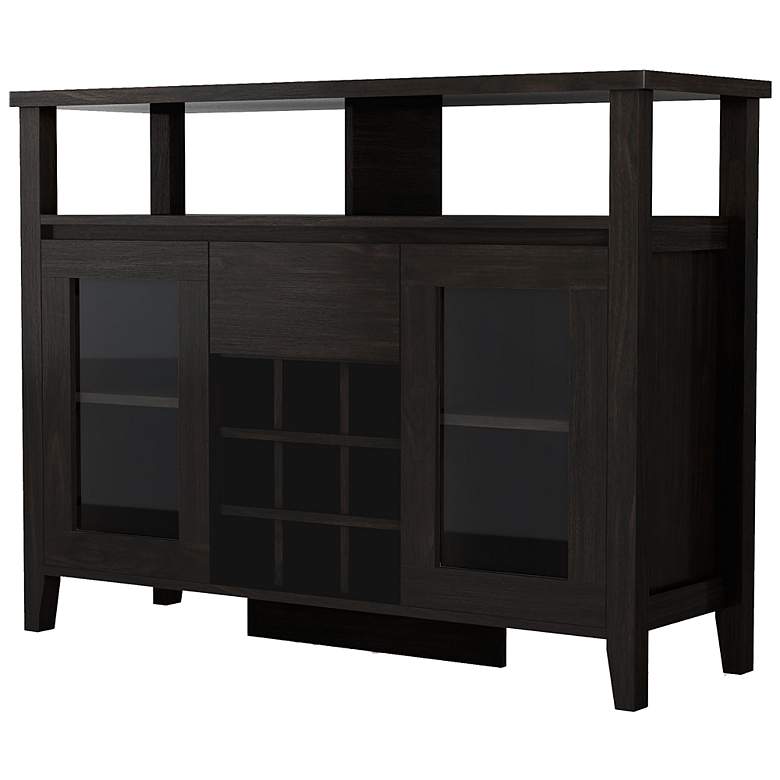 Image 7 Elm 47 1/4" Wide Espresso Wood 1-Drawer 2-Door Buffet Table more views