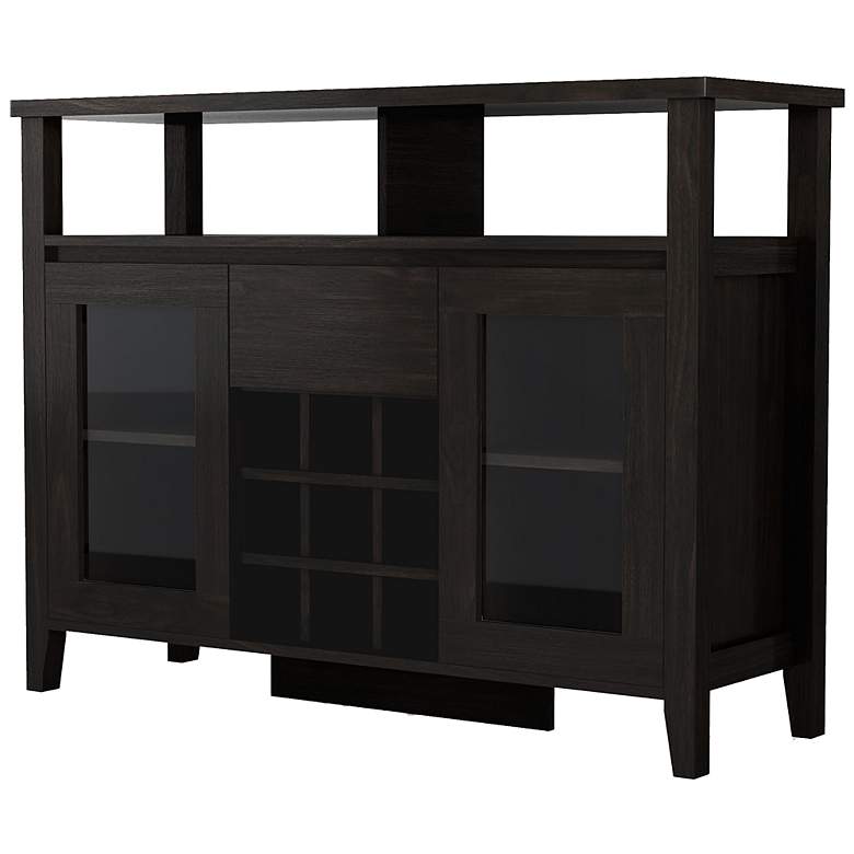 Image 7 Elm 47 1/4 inch Wide Espresso Wood 1-Drawer 2-Door Buffet Table more views