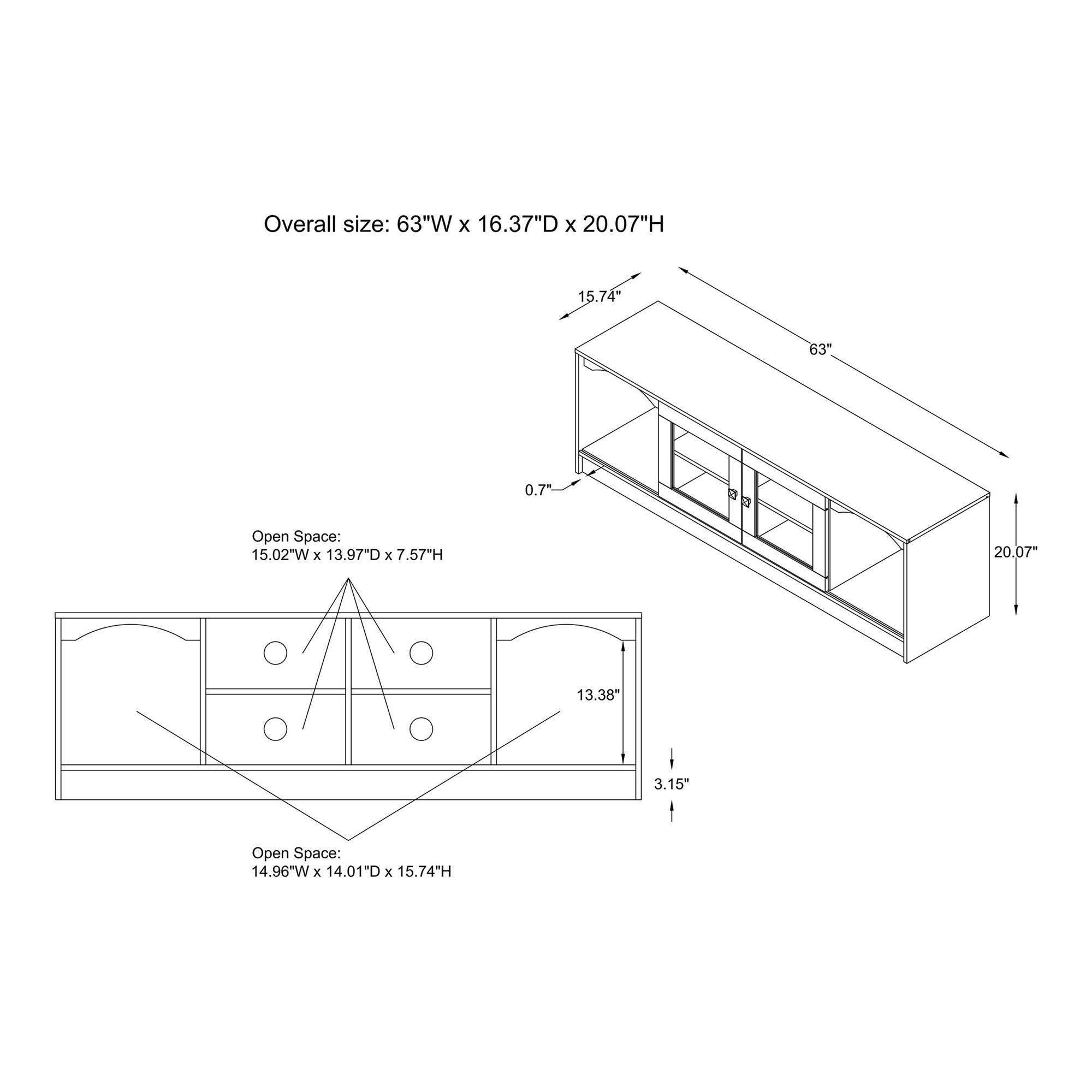 Elm 62 1/4" Wide Espresso Wood Multi-Storage TV Stand