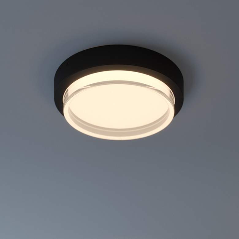 Image 2 Elm 9" Wide Black LED Outdoor Ceiling Light