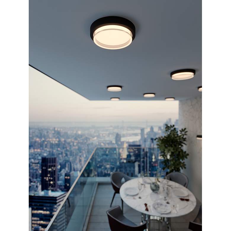 Image 5 Elm 9" Wide Black LED Outdoor Ceiling Light more views