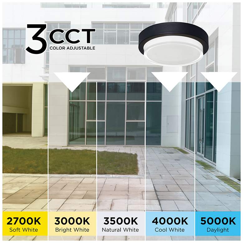 Image 7 Elm 9" Wide Black LED Outdoor Ceiling Light more views