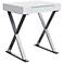 Elm High Gloss White Wood and Stainless Steel 1-Drawer Desk