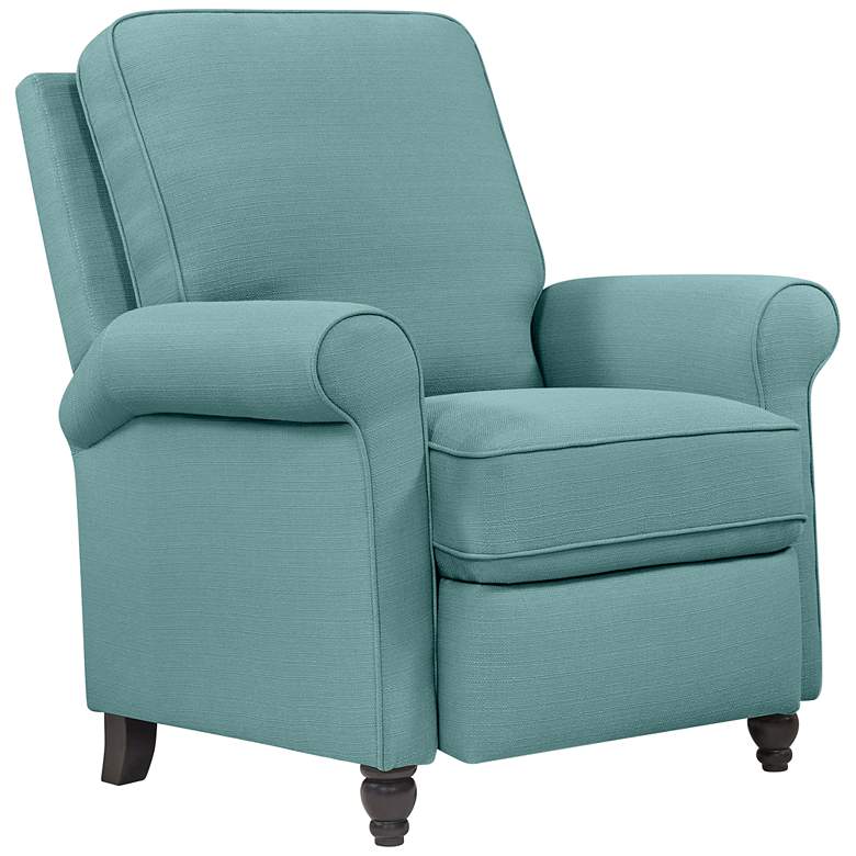 Image 2 Elm Lane 33 1/2" Wide Skye Blue Classic Push Back Recliner Chair