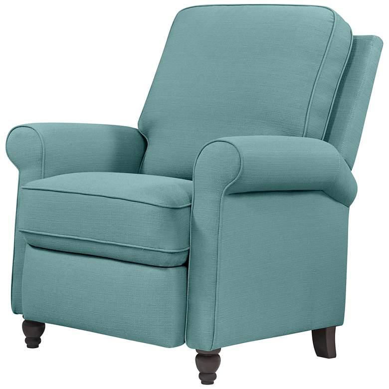Image 7 Elm Lane 33 1/2" Wide Skye Blue Classic Push Back Recliner Chair more views