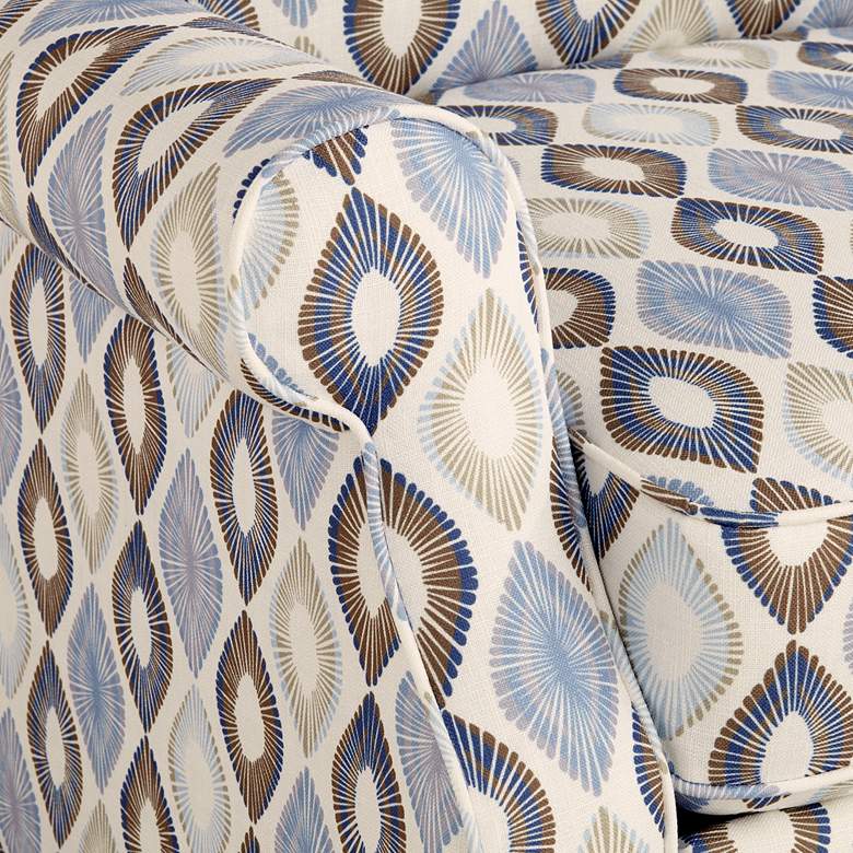 Image 5 Elm Lane 33" Wide Blue Diamond Pattern Push Back Recliner Chair more views