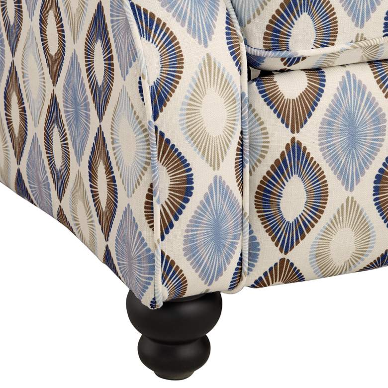 Image 6 Elm Lane 33" Wide Blue Diamond Pattern Push Back Recliner Chair more views