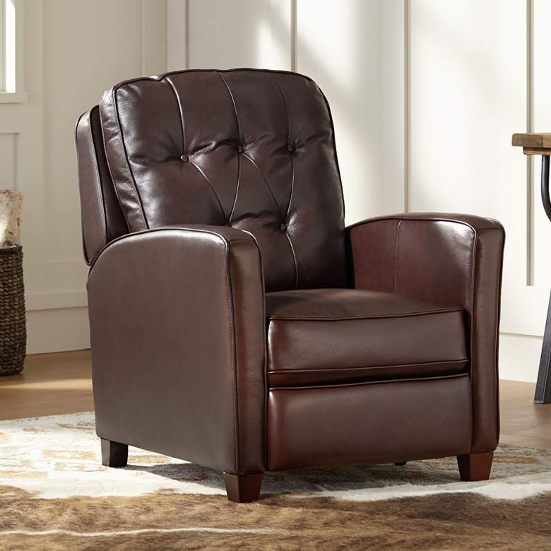 Image 1 Elm Lane Benedict Livorno Chocolate Leather 3-Way Recliner Chair