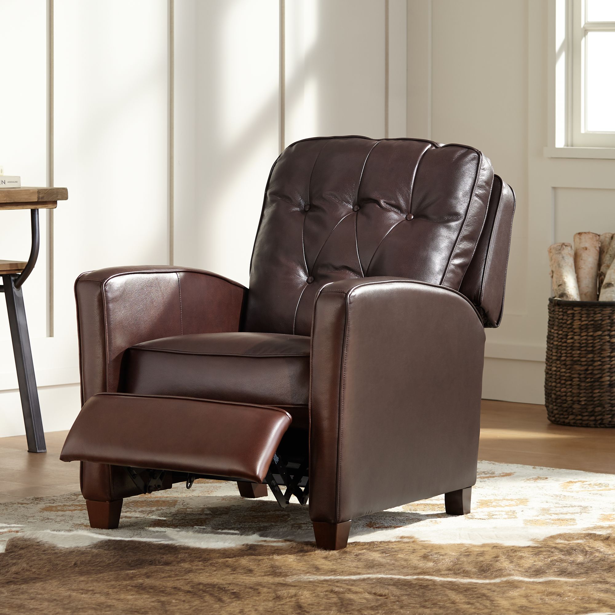 Elm Lane Benedict Livorno Chocolate Leather 3-Way Recliner Chair