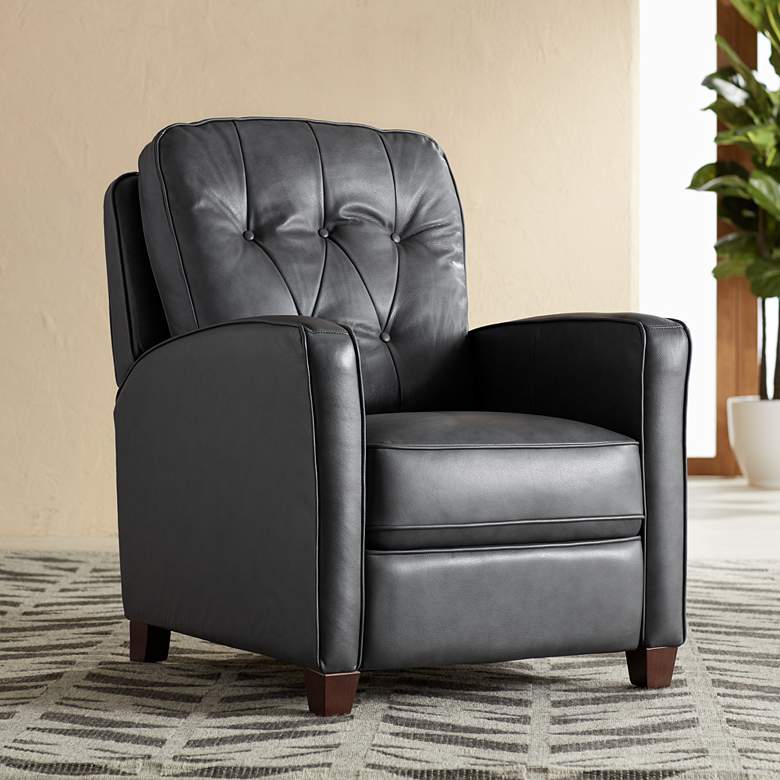 Image 2 Elm Lane Benedict Livorno Gray Leather 3-Way Recliner Chair