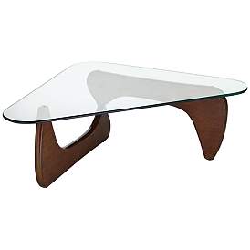 Image3 of Elm Lane Chloe 47 1/2" Glass and Wood Mid Century Modern Coffee Table