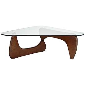 Image5 of Elm Lane Chloe 47 1/2" Glass and Wood Mid Century Modern Coffee Table more views