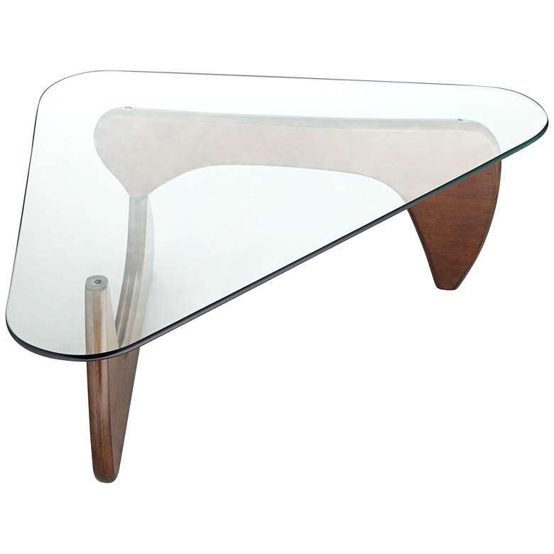 Image 7 Elm Lane Chloe 47 1/2 inch Glass and Wood Mid Century Modern Coffee Table more views