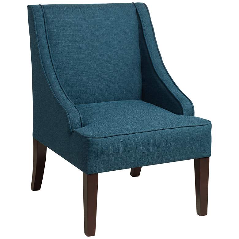 Image 2 Elm Lane Dixon 35 1/4" Blue Fabric Swoop Arm Chair