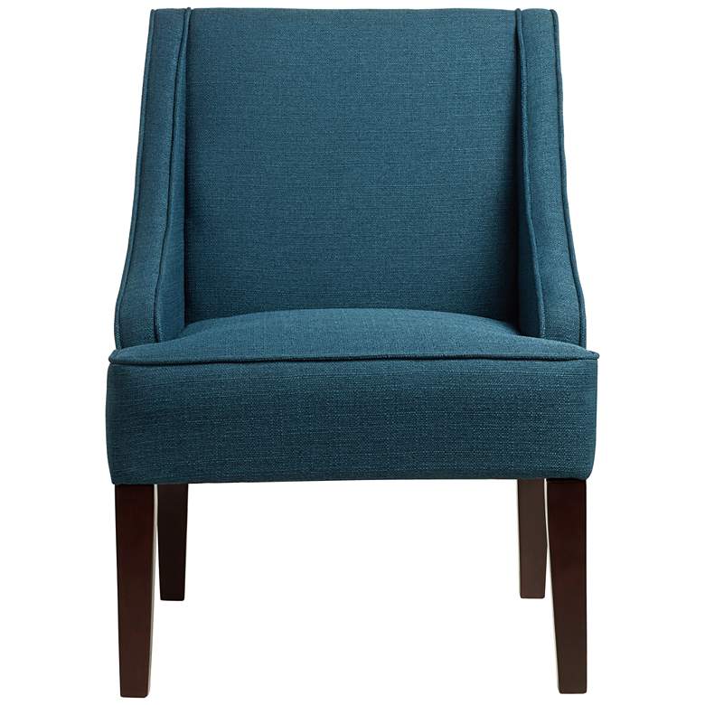 Image 6 Elm Lane Dixon 35 1/4" Blue Fabric Swoop Arm Chair more views