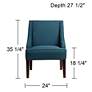 Elm Lane Dixon 35 1/4" Blue Fabric Swoop Arm Chair