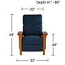 Elm Lane Evan Simone 33" Wide Navy Blue 3-Way Recliner Chair