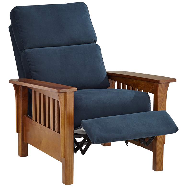 Image 7 Elm Lane Evan Simone 33" Wide Navy Blue 3-Way Recliner Chair more views