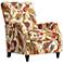 Elm Lane Katy Floral and Ivory Push Back Recliner Chair with Footrest