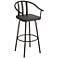 Elm Lane Lael 25 1/4" High Black Metal and Wood Swivel Counter Stool
