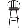 Elm Lane Lael 25 1/4" High Black Metal and Wood Swivel Counter Stool in scene