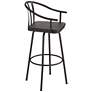 Elm Lane Lael 25 1/4" High Black Metal and Wood Swivel Counter Stool in scene